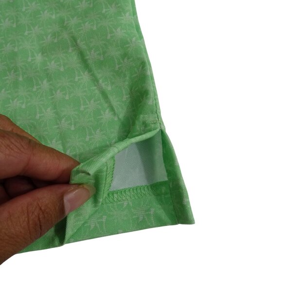 Greg Norman Green Palm Tree Print Golf Polo Shirt Men Size S Play Dry Stretch - Picture 3 of 12